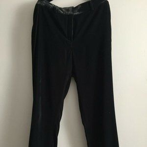 NWT ELIE TAHARI Alanis EBONY MELANGE High-Sheen Cropped Velvet Pants 14